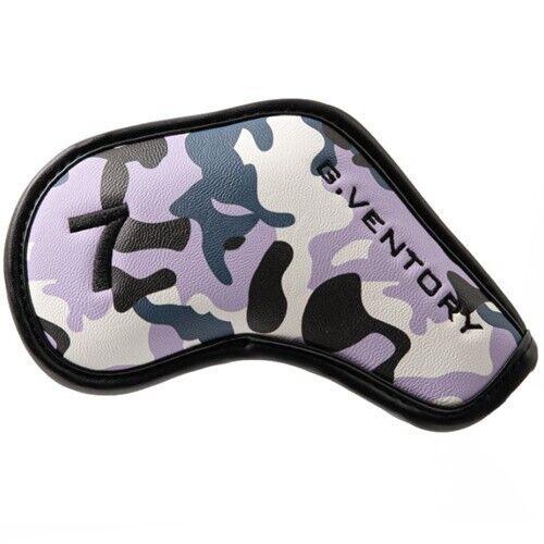 G.VENTORY 10P Camo Golf Iron Head Cover 4-9/P/A/S/* Magnetic Closure (Violet)