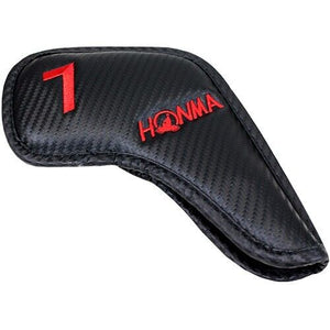 Honma 9 Pcs Iron Head Cover Set #5-11/AW/SW Golf Club Headcover (Carbon Black)