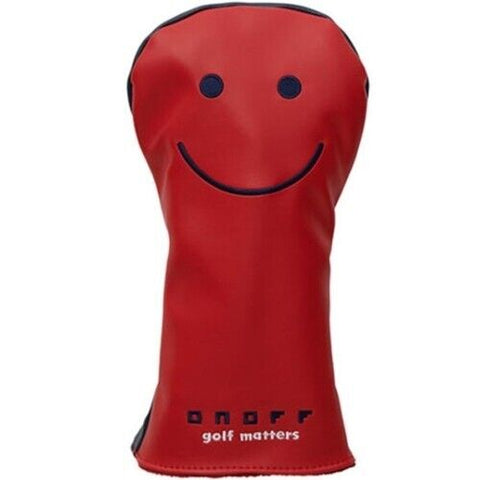 ONOFF Smile Driver Head Cover PU Golf Club Headcover (Red)