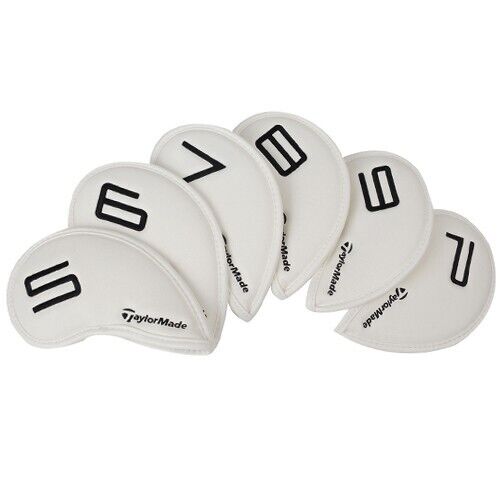 TaylorMade 6 Pcs Iron Head Cover Club Headcover Set (White) #5/6/7/8/9/P