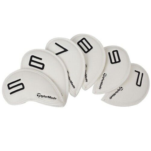 TaylorMade 6 Pcs Iron Head Cover Club Headcover Set (White) #5/6/7/8/9/P