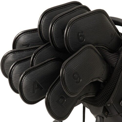 G.VENTORY 10P Iron Head Cover Golf Clubs 4-9/P/A/S/* Magnetic Closure (Epi Black)