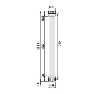 Mitutoyo 21DZA089 Extension Rod Series 511, 250mm (10 Inch) Ø28