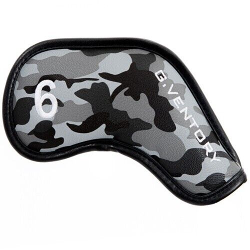 G.VENTORY 10P Camo Golf Iron Head Cover 4-9/P/A/S/* Magnetic Closure (Gray)