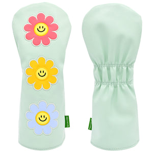 Seven Hills Smile Flower Driver/Wood/Utility Head Cover Golf Club Head Cover (Mint)