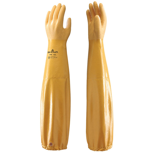 SHOWA 772 Nitrile Long Sleeve Chemical Protection Gloves (26-Inch)