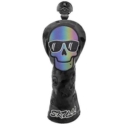 Skull Hologram Rescue/Hybrid/Utility Golf Club Head Cover Golf Club Headcover (Black)