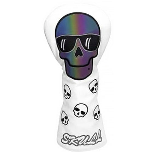 Skull Hologram Driver Golf Club Head Cover Golf Club Headcover (White)