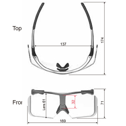 Toray XR-700 Extra Wide 0.07mmPb X-Ray Radiation Protective Eyewear Leaded Lens (Metallic Silver)