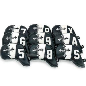 VENUS 9 Pcs Iron Head Cover 5-9/S/A/P/X Cross Golf Magnetic Headcover