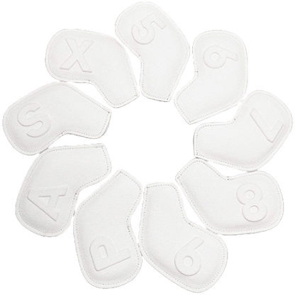 VENUS 8 Pcs Iron Head Cover 5-9/S/A/P/X Embo Golf Magnetic Headcover (White)