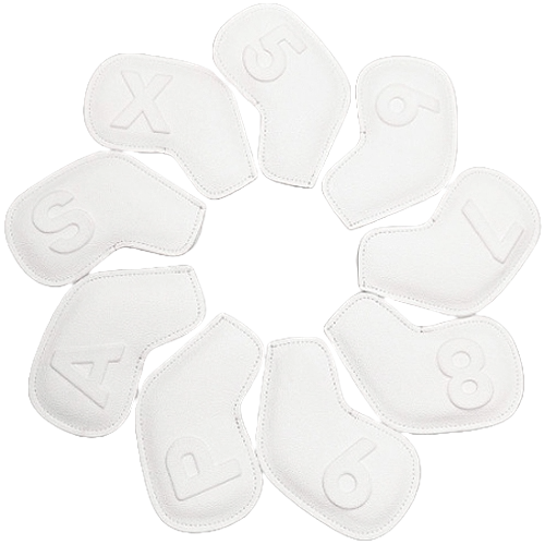 VENUS 9 Pcs Iron Head Cover 5-9/S/A/P/X Embo Golf Magnetic Headcover (White)