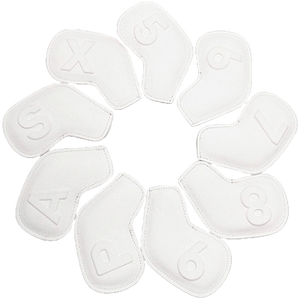 VENUS 9 Pcs Iron Head Cover 5-9/S/A/P/X Embo Golf Magnetic Headcover (White)