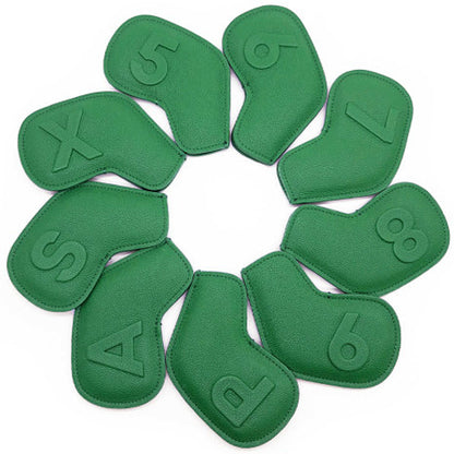 VENUS 8 Pcs Iron Head Cover 5-9/S/A/P Embo Golf Magnetic Headcover (Green)
