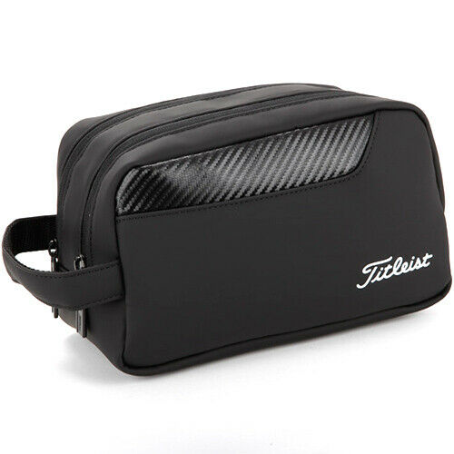 Titleist Core Essential Golf Pouch 2-Zipper Sports Tour Accessory Bag (Black)