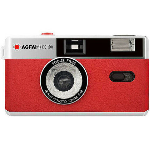 Agfa Photo Vintage Retro 35mm Reusable Film Camera Flash Analog (Red)  - korade.com