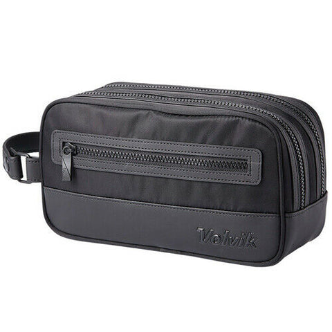 Volvik Golf Pouch Ball or Accessories Case Bag 2 Zipper Section (Modern Black)