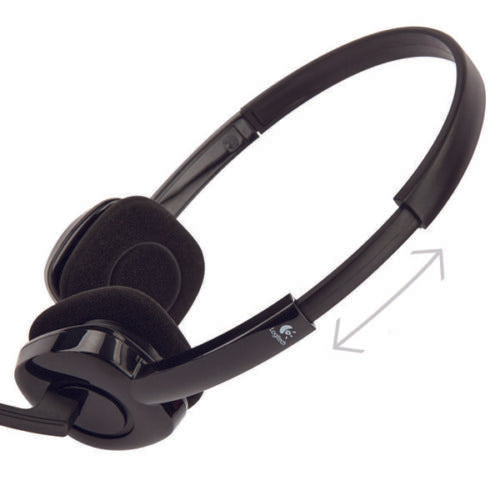 Logitech H151 Wired Headset Rotating Clear Stereo Headphones Headband (Black)