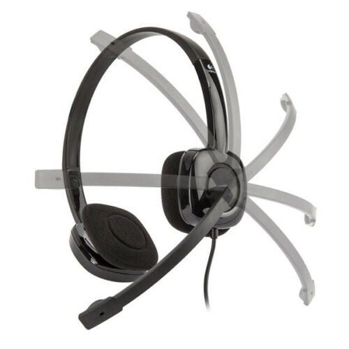 Logitech H151 Wired Headset Rotating Clear Stereo Headphones Headband (Black)