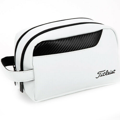 Titleist Core Essential Golf Pouch 2-Zipper Sports Tour Accessory Bag (White)