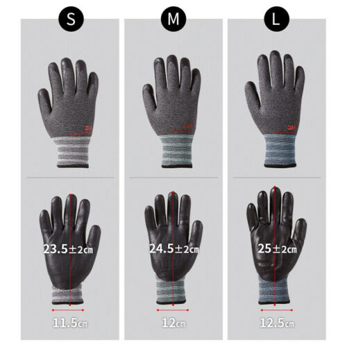 4 x Pairs 3M Super Grip Hot Gloves Nitrile Foam Coated Warm In Cold Weather Black