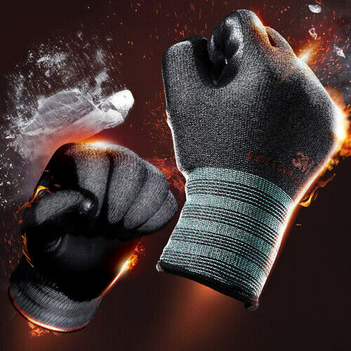 4 x Pairs 3M Super Grip Hot Gloves Nitrile Foam Coated Warm In Cold Weather Black