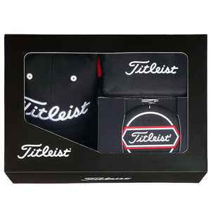 Titleist Gift Box Set (Cap Pouch Target Cup) Golf Tour Travel Accessory - Black