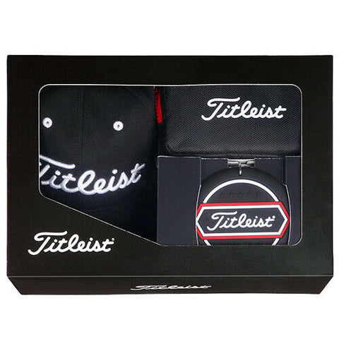Titleist Gift Box Set (Cap Pouch Target Cup) Golf Tour Travel Accessory - Black