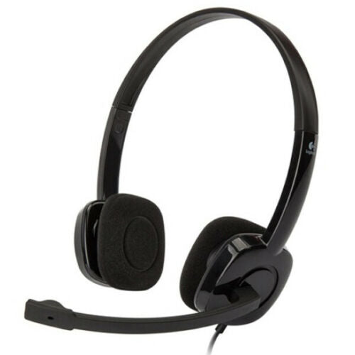 Logitech H151 Wired Headset Rotating Clear Stereo Headphones Headband (Black)