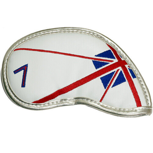 Union Jack UK GB British Flag 9P Iron Head Cover Set Golf Clubs #4-9/P/A/S